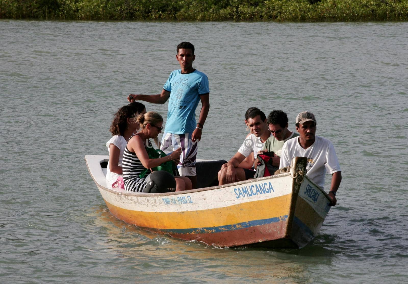 porto seguro, bahia / brazil - november 4, 2009: Tourist transport vessels are seen in the port of Rio Caraiva, Porto Seguro district.