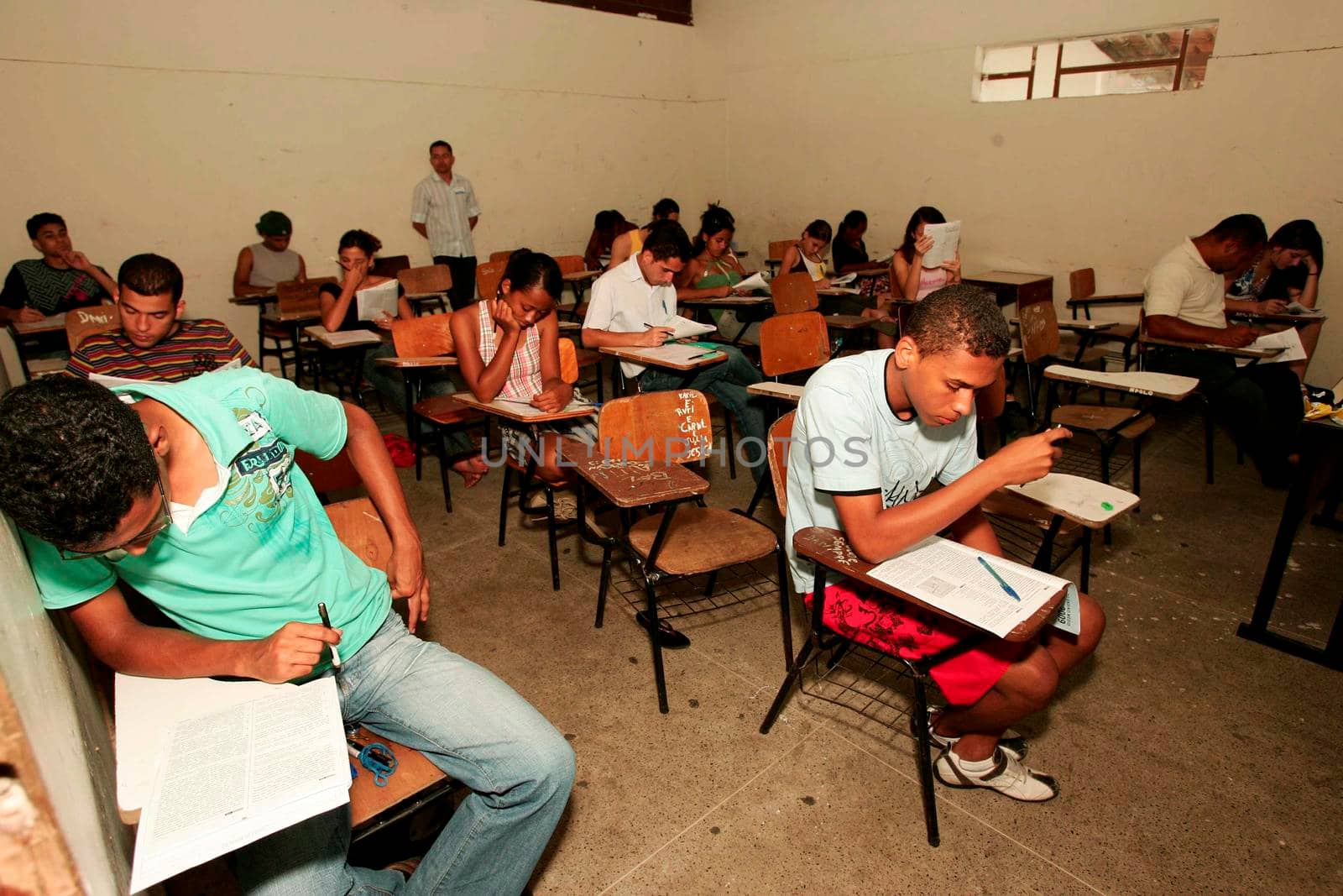 eunapolis, bahia / brazil - december 6, 2009: people are seen taking exams at the National High School Exam - Enem - in the city of Eunapols.