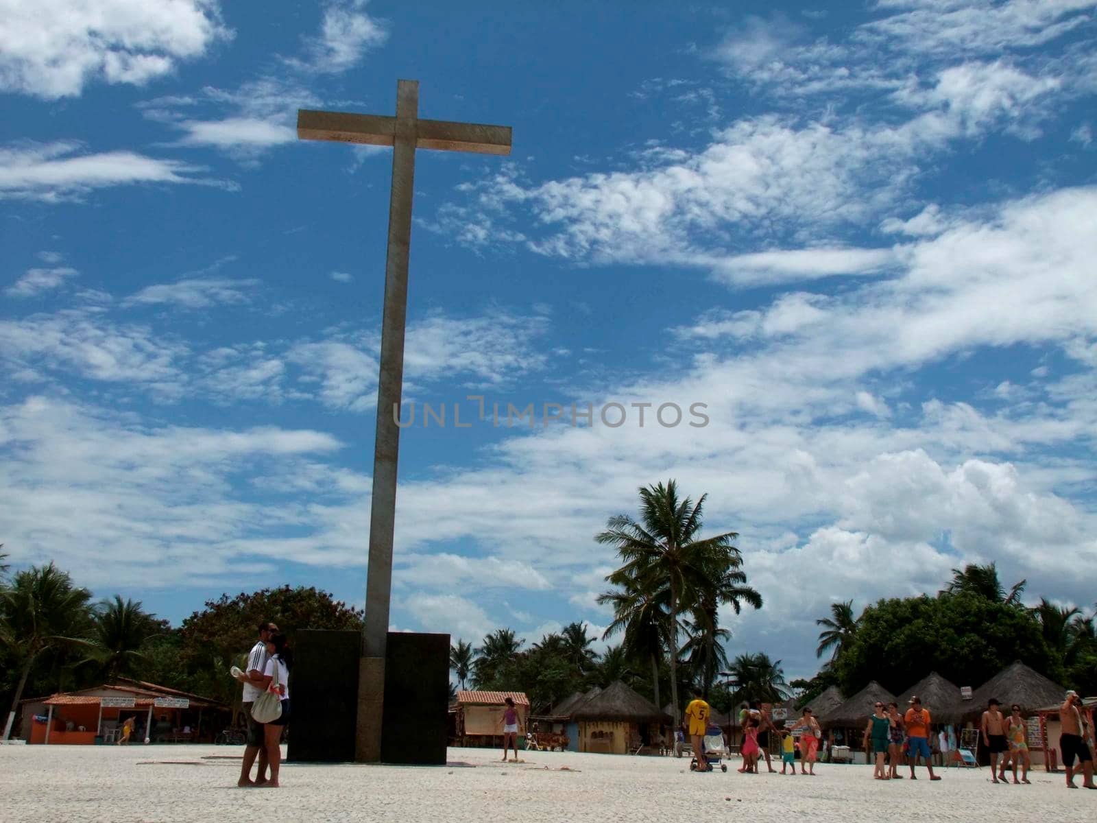 santa cruz cabralia, bahia / brazil - december 27 2009: cross of the indigenous village of Coroa Vermelha, where the first mass in Brazil was celebrated on April 26, 1500.