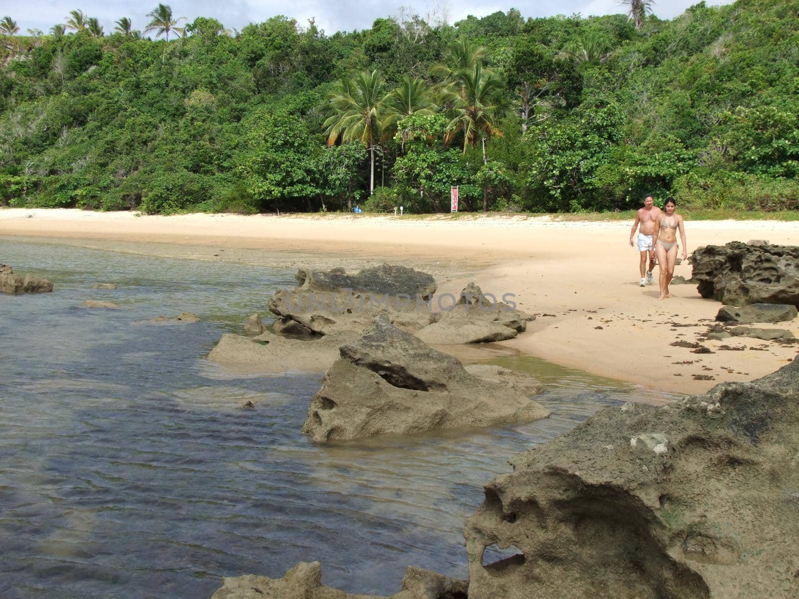 porto seguro, bahia / brazil - january 2, 2010: View of the Espelho Beach in the city of Porto Seguro.