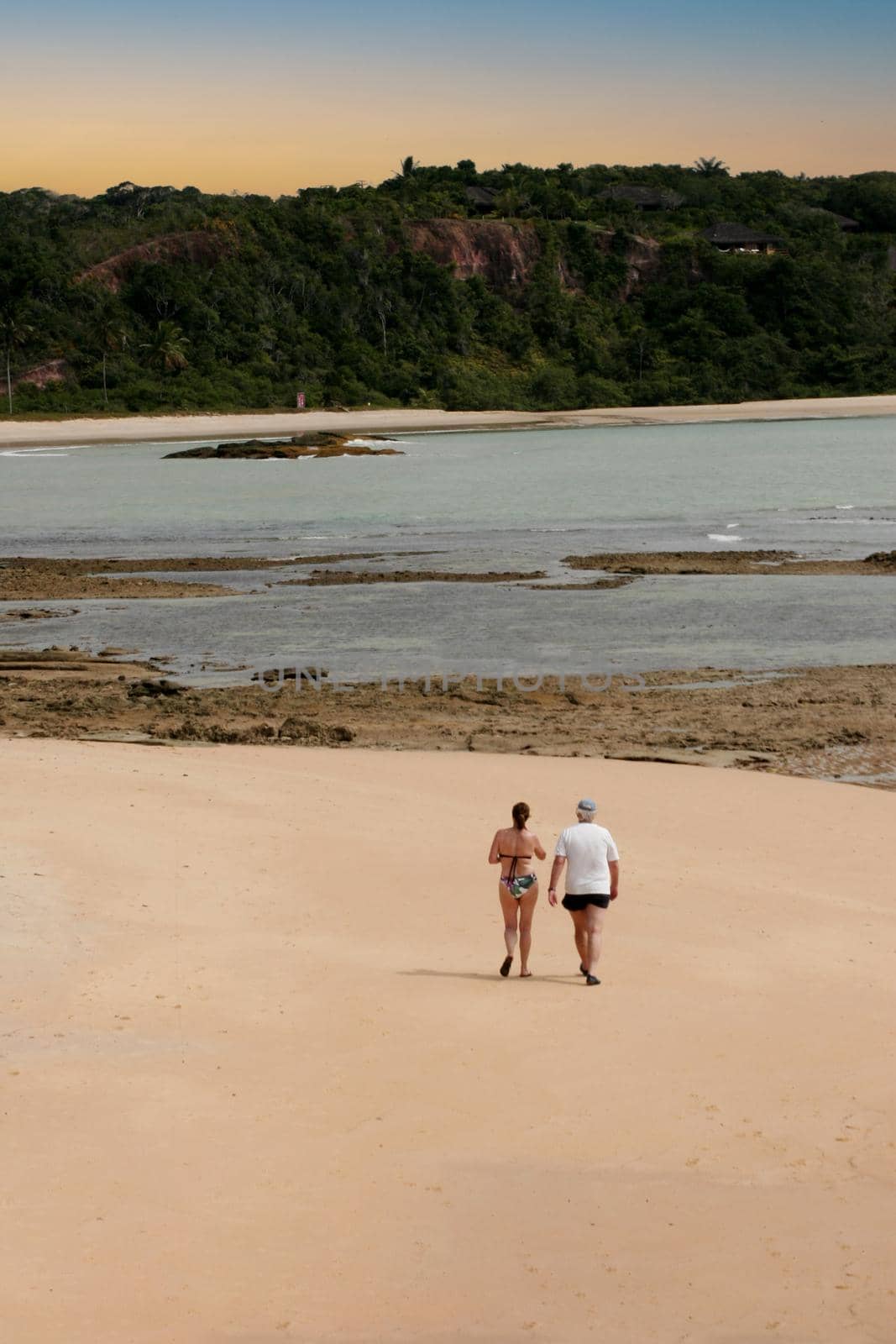 porto seguro, bahia, brazil - january 2, 2010: view of Espelho beach on the south coast of the city of Porto Seguro.