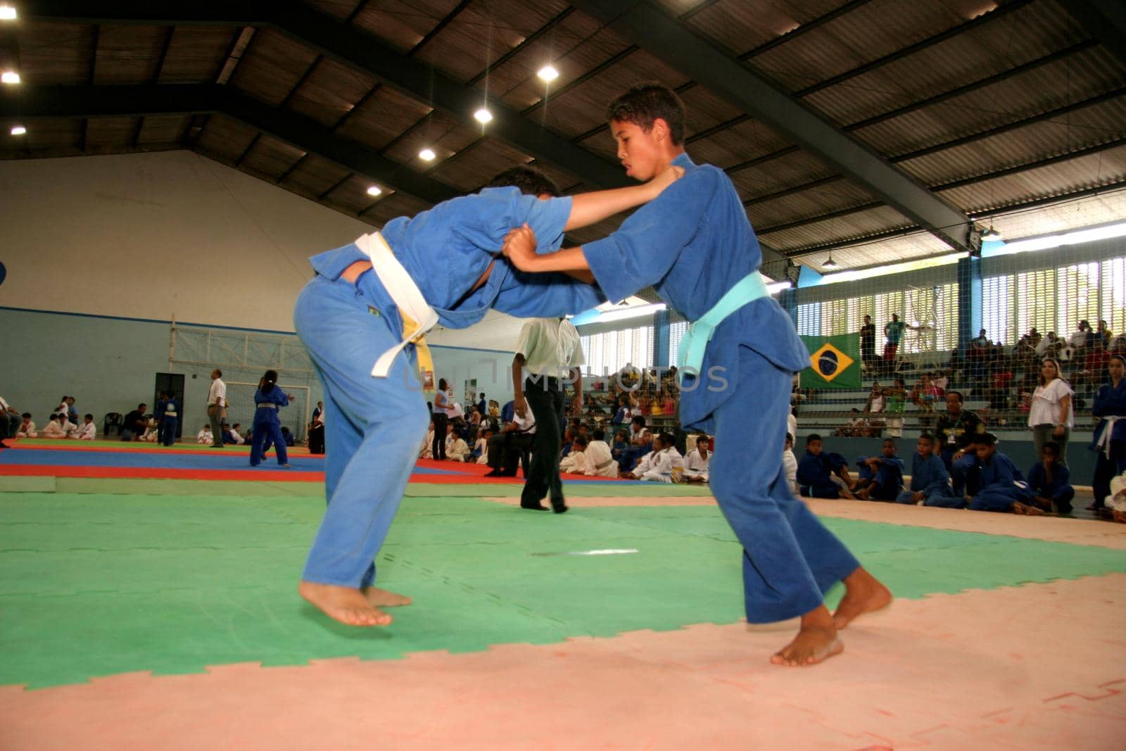 eunapolis, bahia / brazil - may 31, 2009: judo athletes are seen during a championship held in the city of Eunapolis, in southern Bahia.