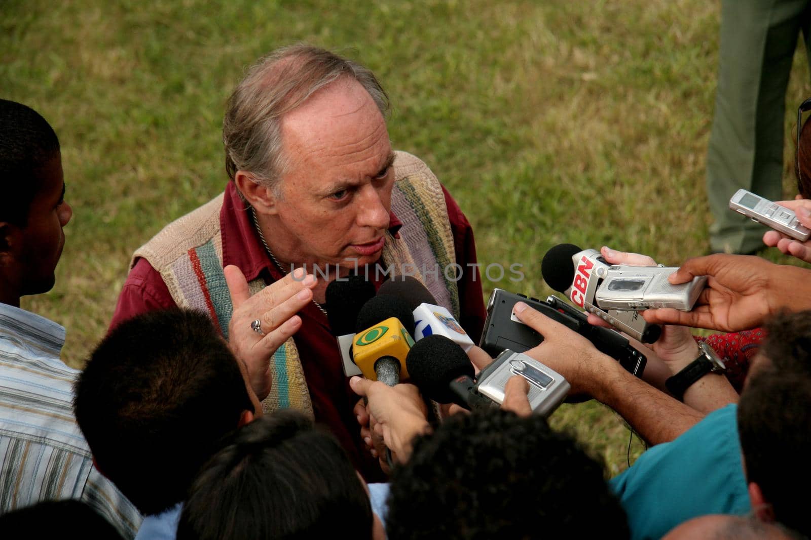caravelas, bahia / brazil - june 5, 2009: Carlos Minc, Minister of the Environment of President Lula's government, is seen in the city of Caravelas.