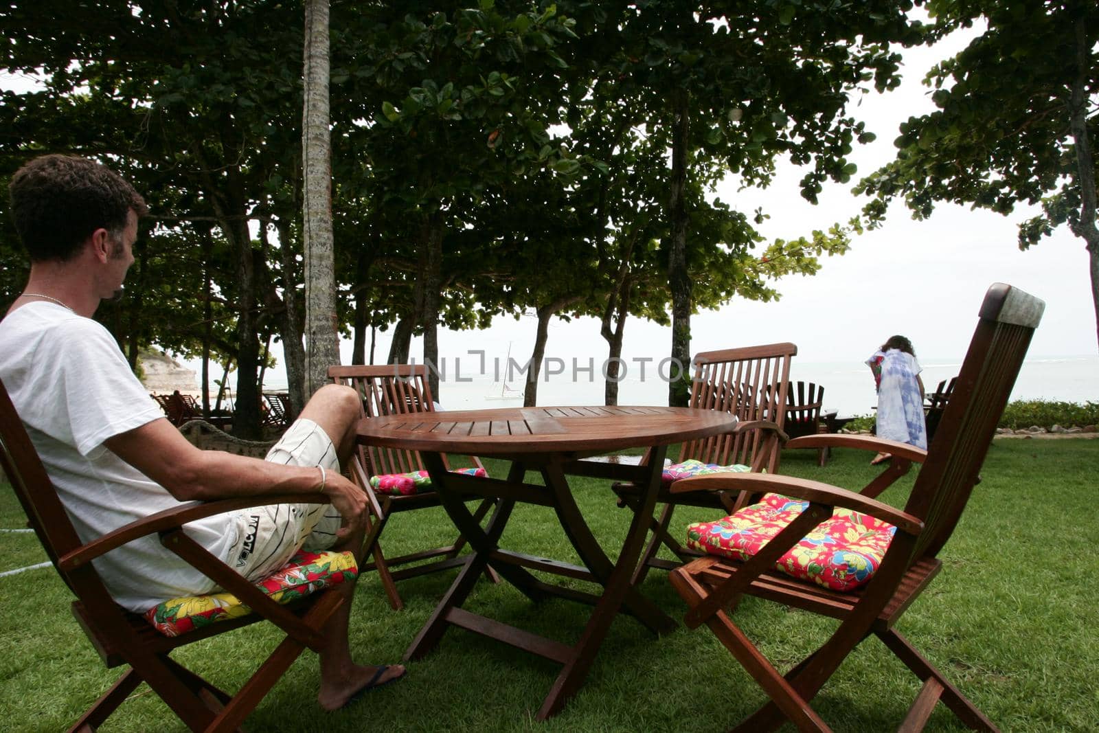 porto seguro, bahia / brazil - january 2, 2010: green area in a luxury hotel in Pria do Espelho in the city of Porto Seguro, in the south of Bahia.