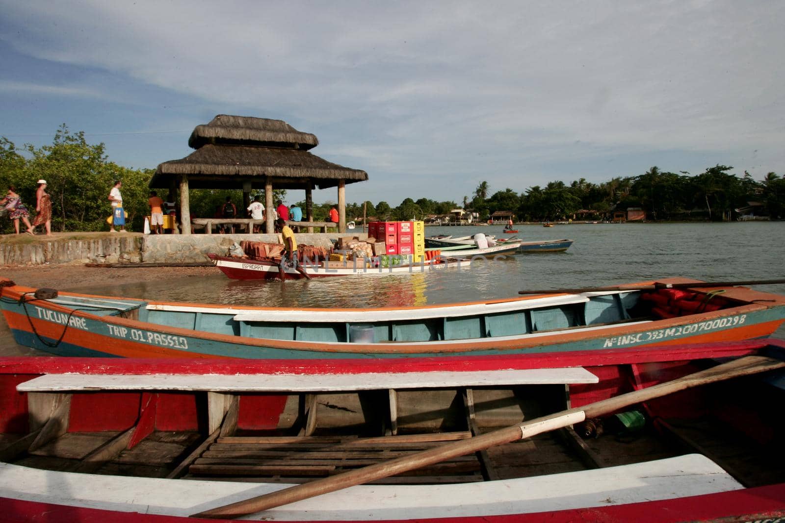 porto seguro, bahia / brazil - november 4, 2009: Tourist transport vessels are seen in the port of Rio Caraiva, Porto Seguro district.