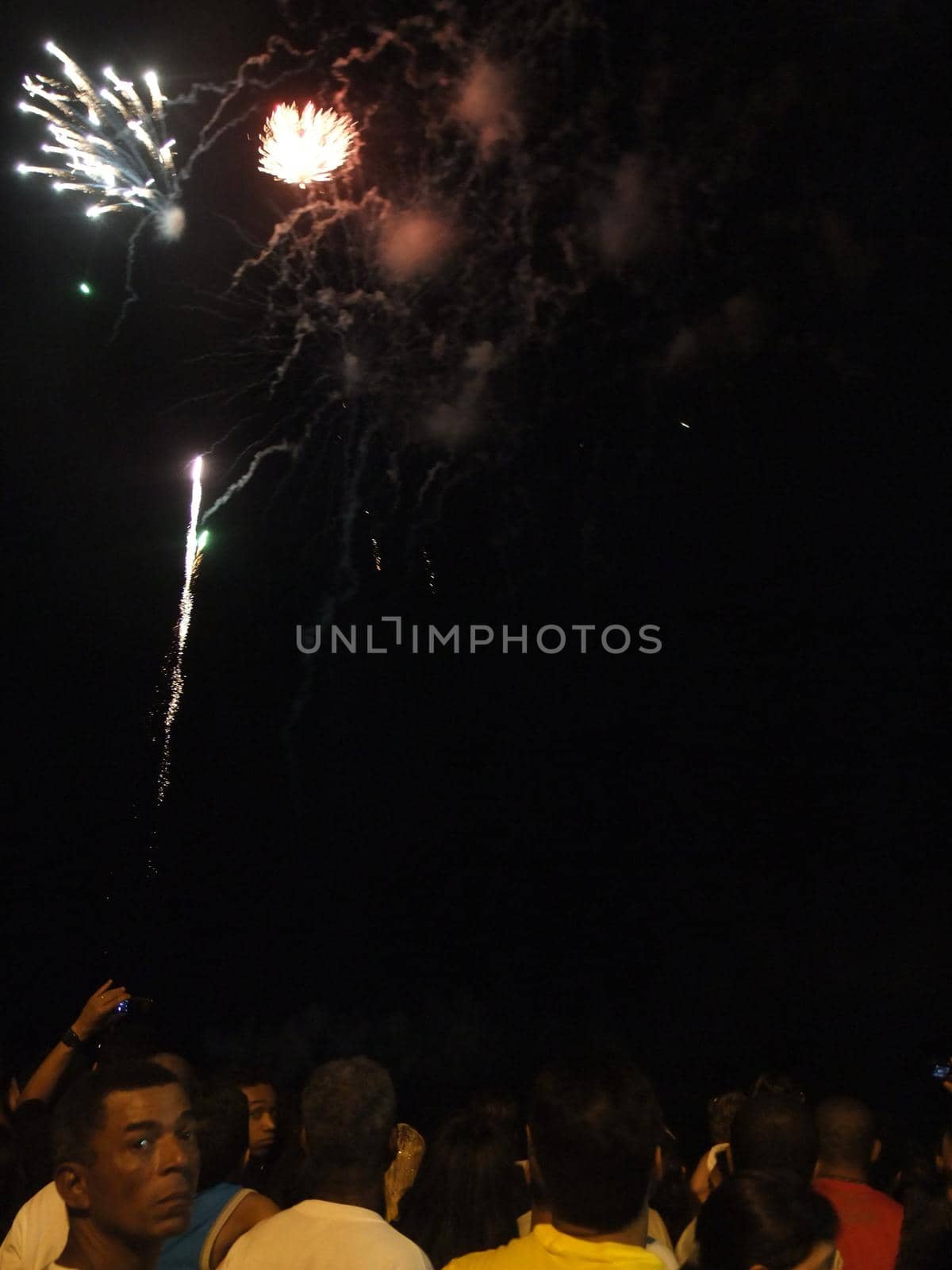 porto seguro, bahia / brazil - january 1, 2010: Explosions of fireworks during New Year's Eve in the city of Porto Seguro in southern Bahia.