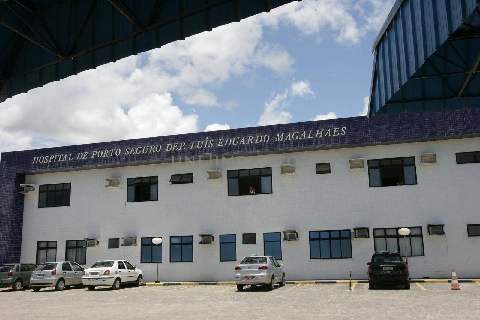 porto seguro, bahia, brazil - february 1, 2011: facade of the Luis Eduardo Magalhaes municipal hospital in the city of Porto Seguro, in southern Bahia.
