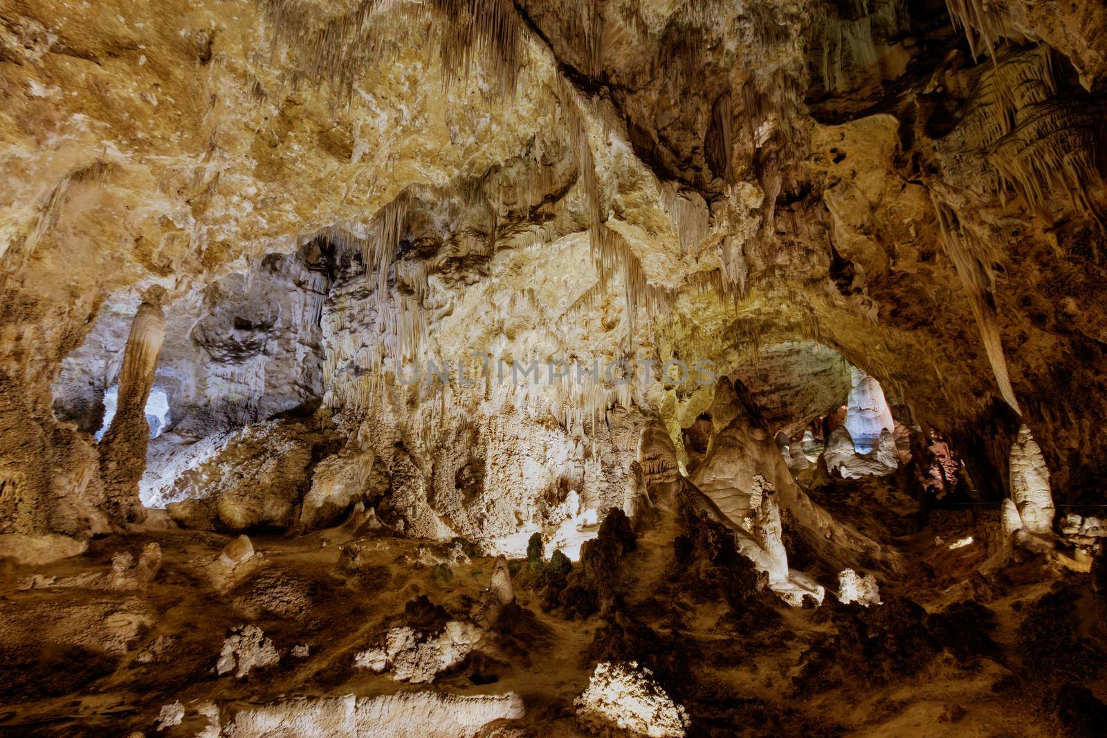 Limestones formations of Guadeloupe Mountains' Carlsbad Caverns.