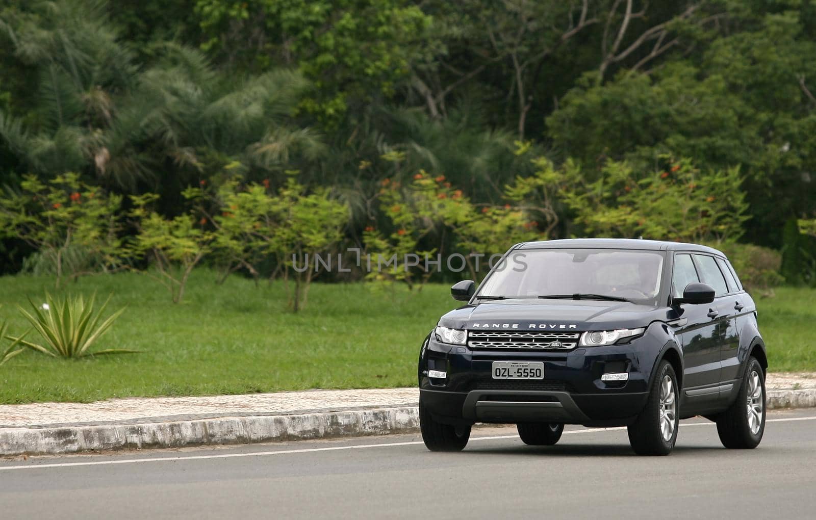 salvador, bahia, brazil - july 7, 2014: Details of Range Rover Evoque 2014 vehicle seen in Salvador city.