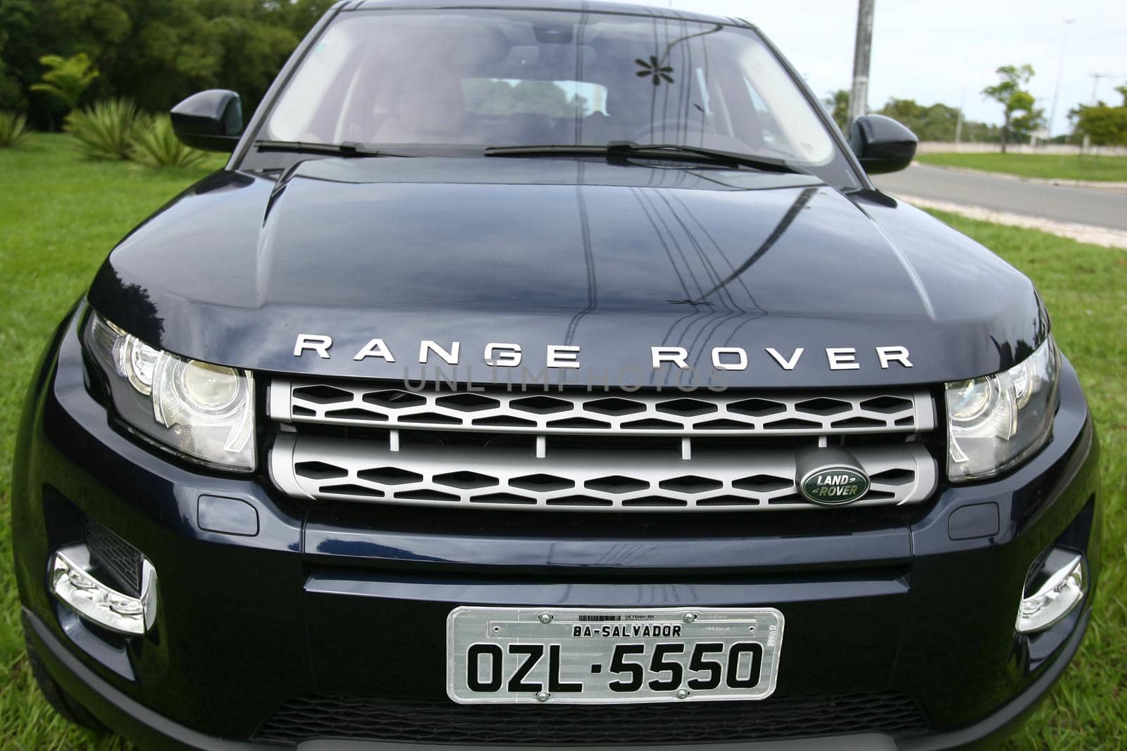 salvador, bahia, brazil - july 7, 2014: Details of Range Rover Evoque 2014 vehicle seen in Salvador city.