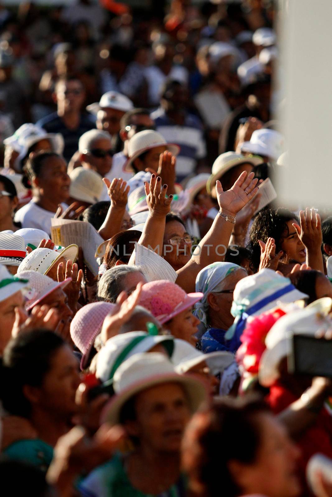 bom jesus da lapa, bahia, brazil - august 3, 2014: devotees during a visit to the Sanctuary of Bom Jesus da Lapa. Miraculous deeds are attributed there.