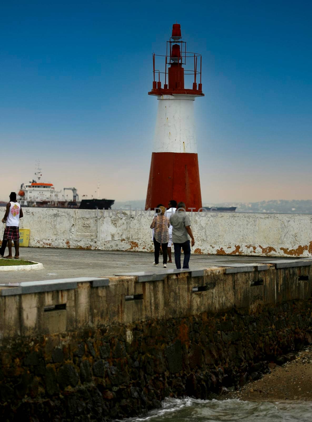 salvador, bahia, brazil - august 2, 2014: Ponta de Humaita lighthouse, tourist site in the city of Salvador.