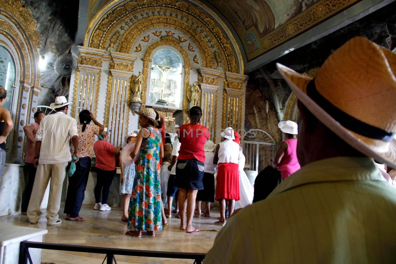 bom jesus da lapa, bahia, brazil - august 3, 2014: devotees during a visit to the Sanctuary of Bom Jesus da Lapa. Miraculous deeds are attributed there.