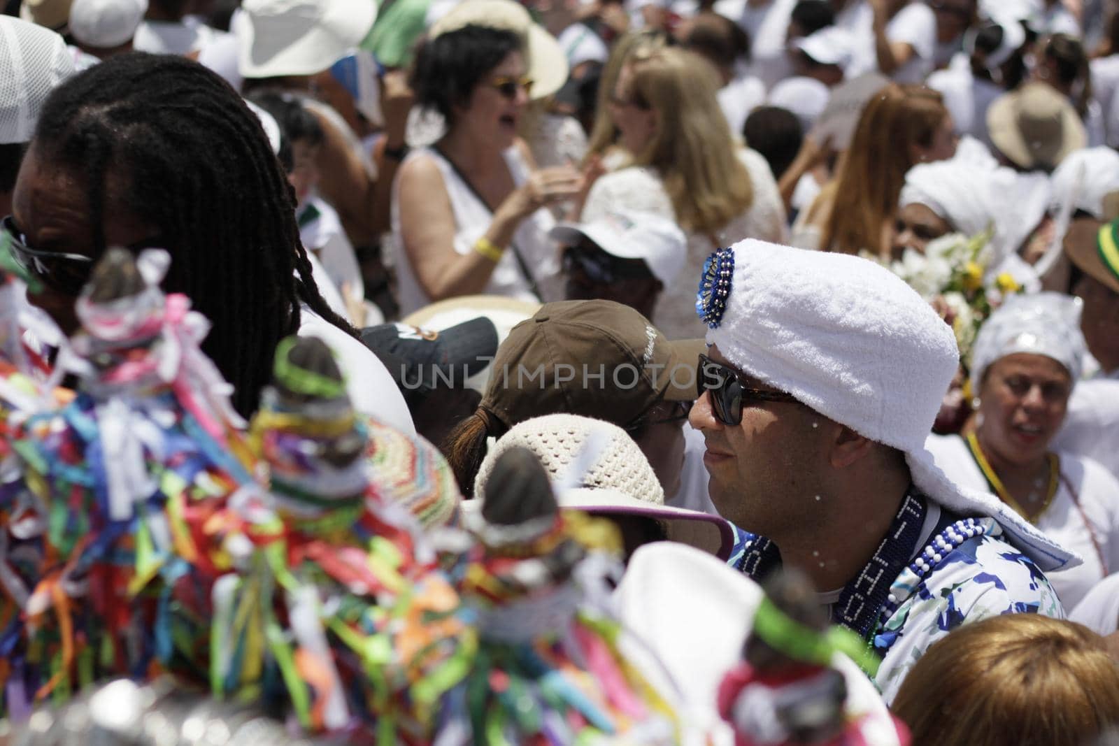 salvador, bahia, brazil - january 15, 2015: devotees of Senhor do Bonfim during procession to the church in the city of Salvador