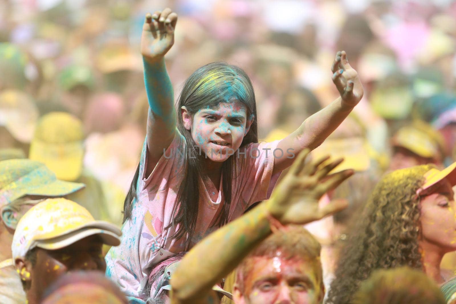 salvador, bahia, brazil - march 22, 2015: participant of the street race The Color Run at Dique de Torroro in the city of Salvador.