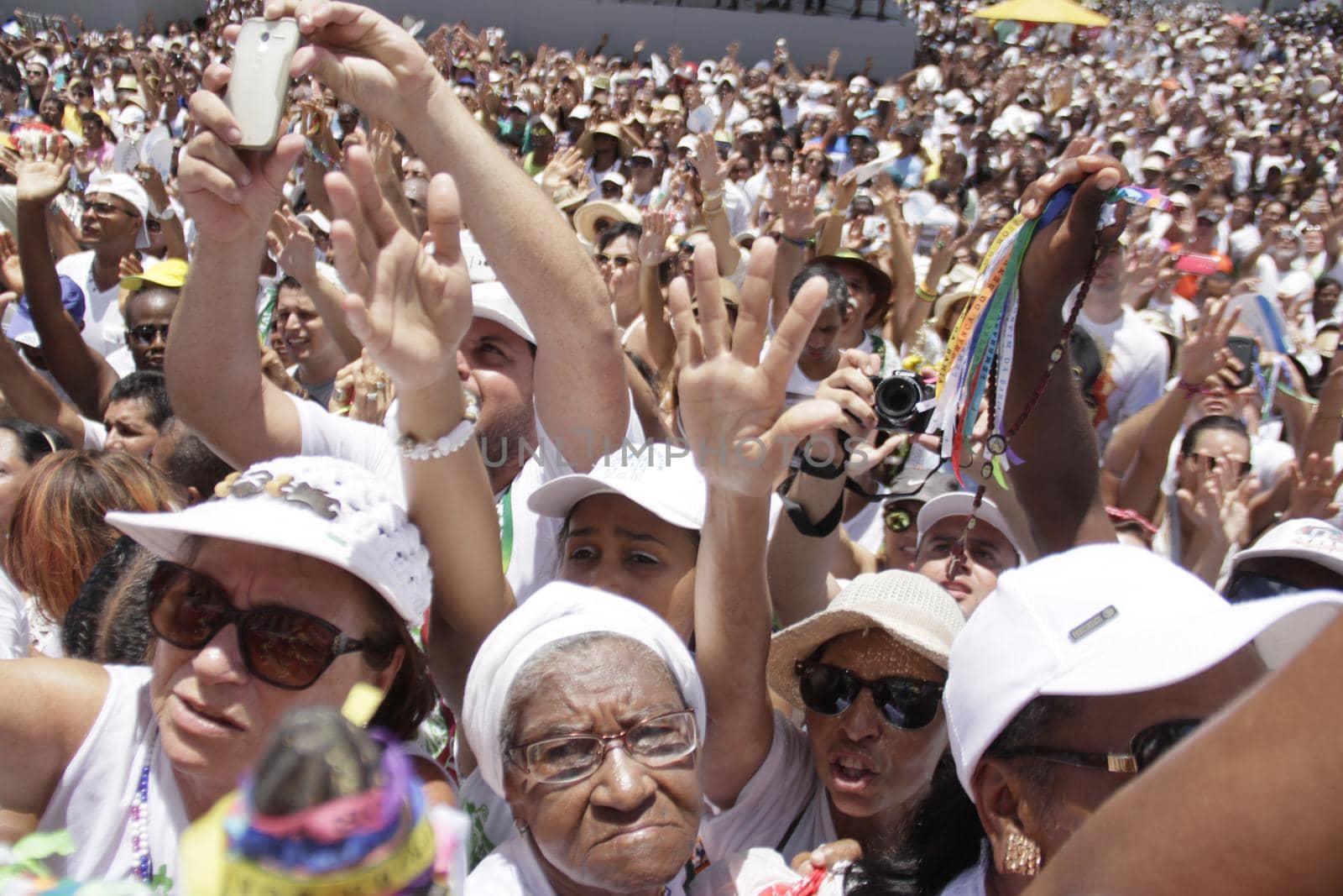 salvador, bahia, brazil - january 15, 2015: devotees of Senhor do Bonfim during procession to the church in the city of Salvador