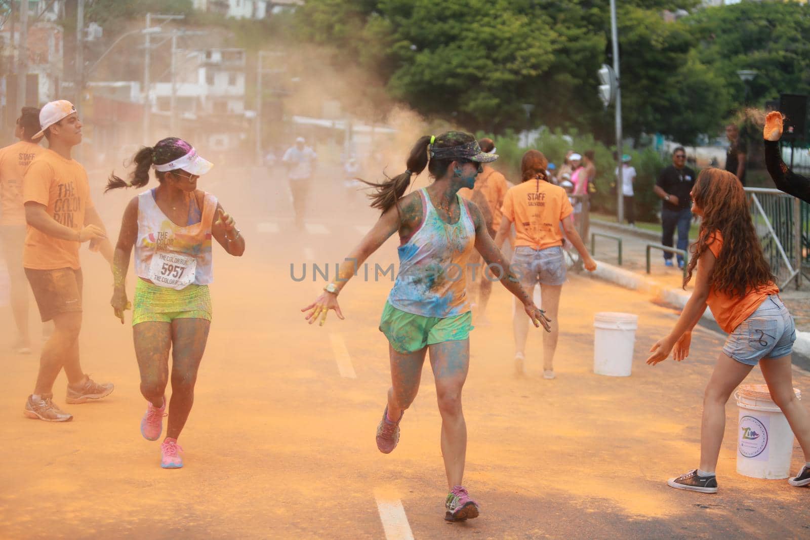 salvador, bahia, brazil - march 22, 2015: participant of the street race The Color Run at Dique de Torroro in the city of Salvador.