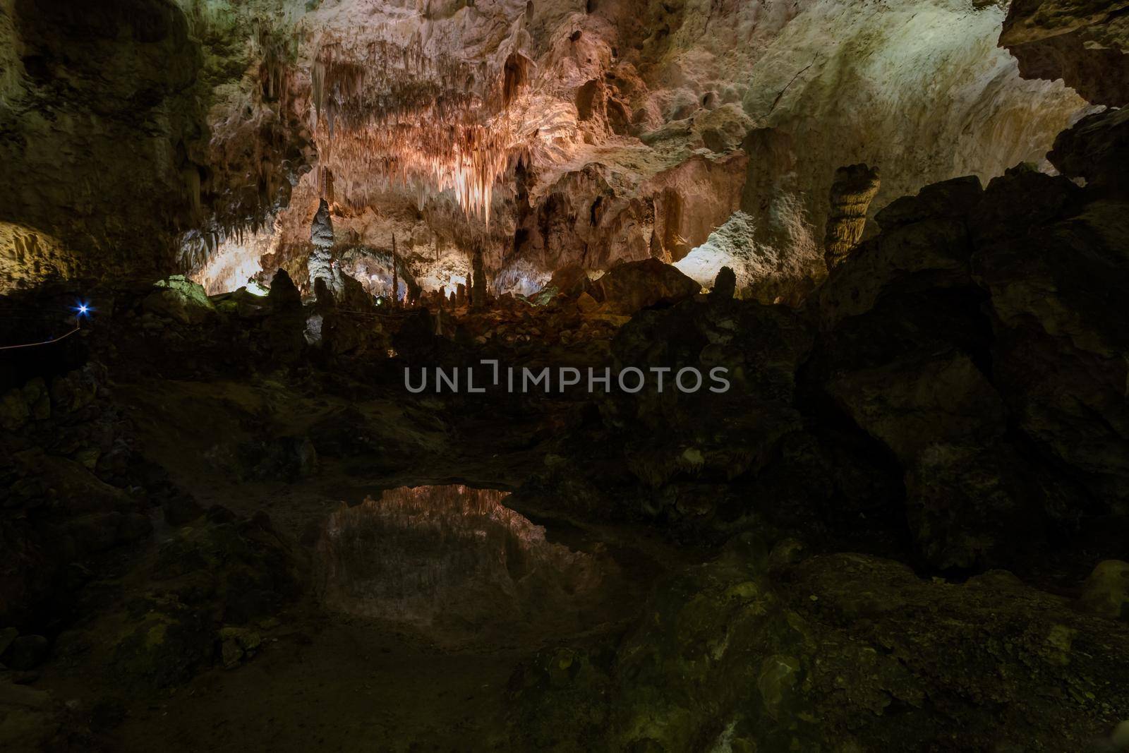 Limestones formations of Guadeloupe Mountains' Carlsbad Caverns.