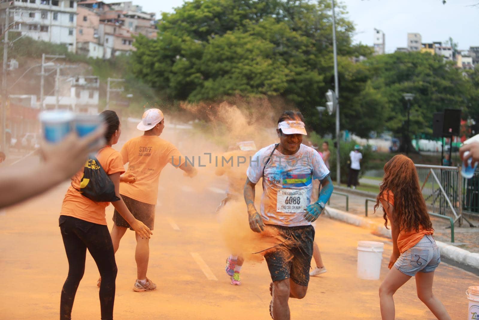 salvador, bahia, brazil - march 22, 2015: participant of the street race The Color Run at Dique de Torroro in the city of Salvador.
