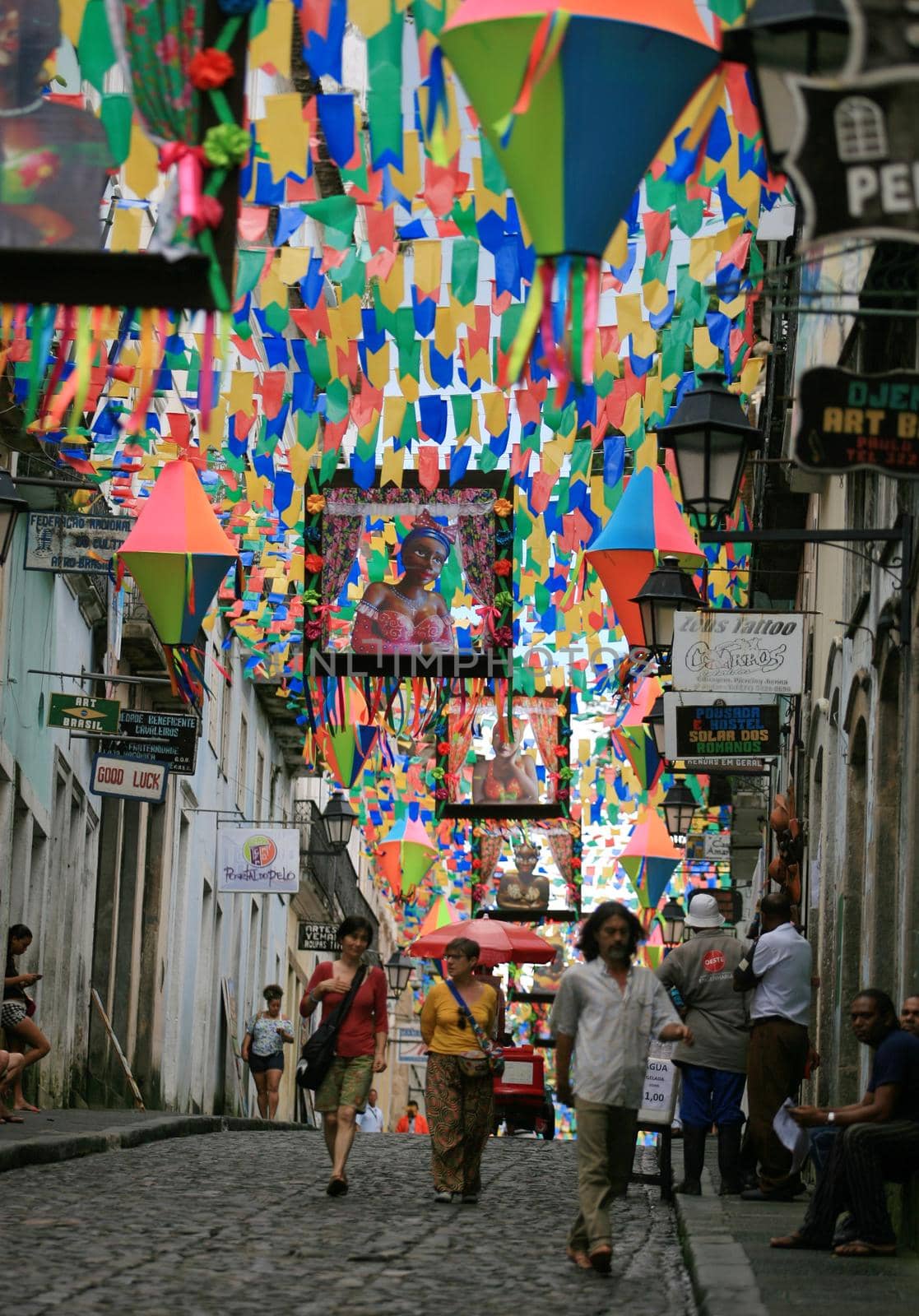 salvador, bahia / brazil - june 19, 2015: Decoration of the Pillory during a festive period in honor of Sao Joao in the Historic Center of the city of Salvador.