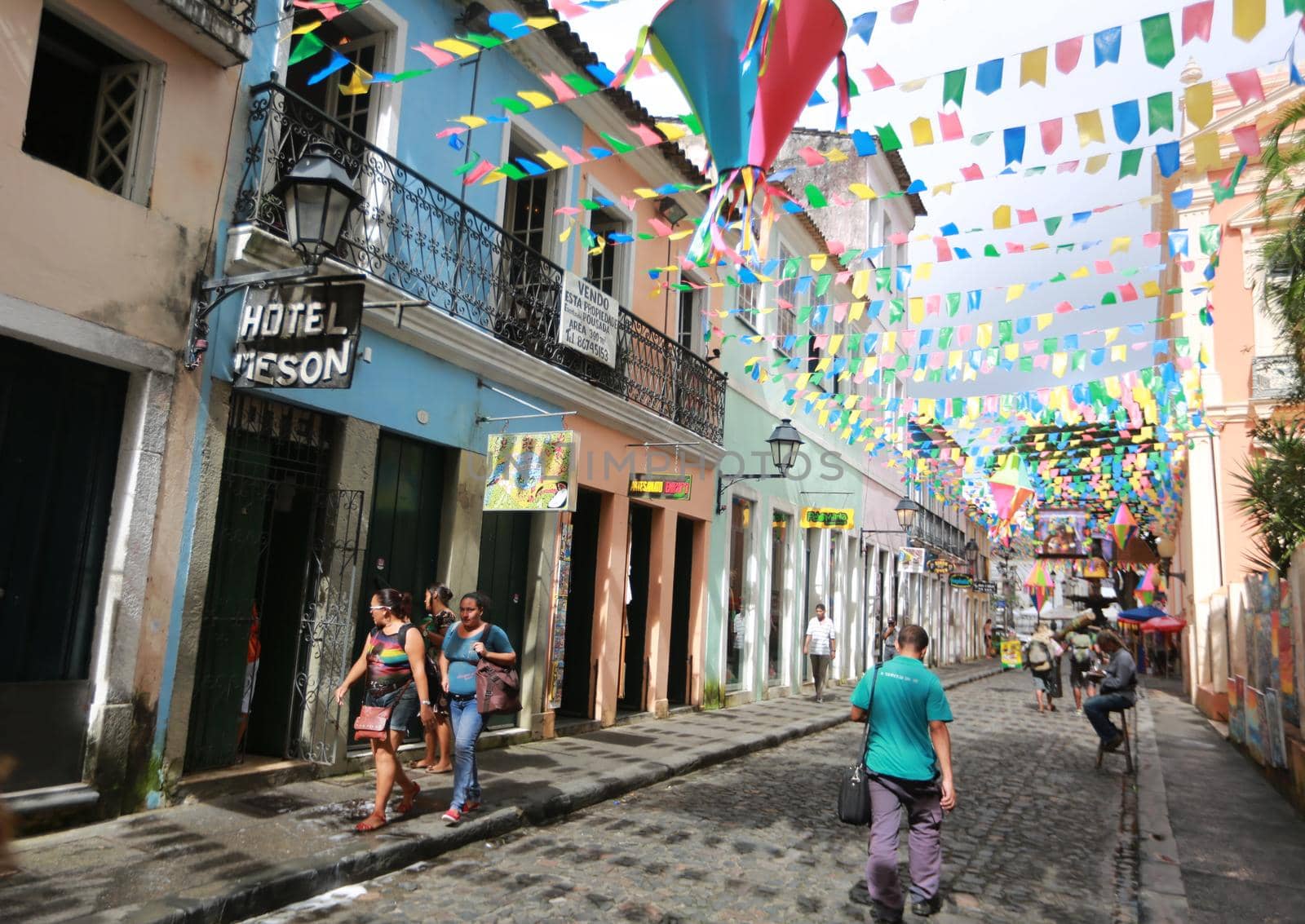 salvador, bahia / brazil - june 19, 2015: Decoration of the Pillory during a festive period in honor of Sao Joao in the Historic Center of the city of Salvador.