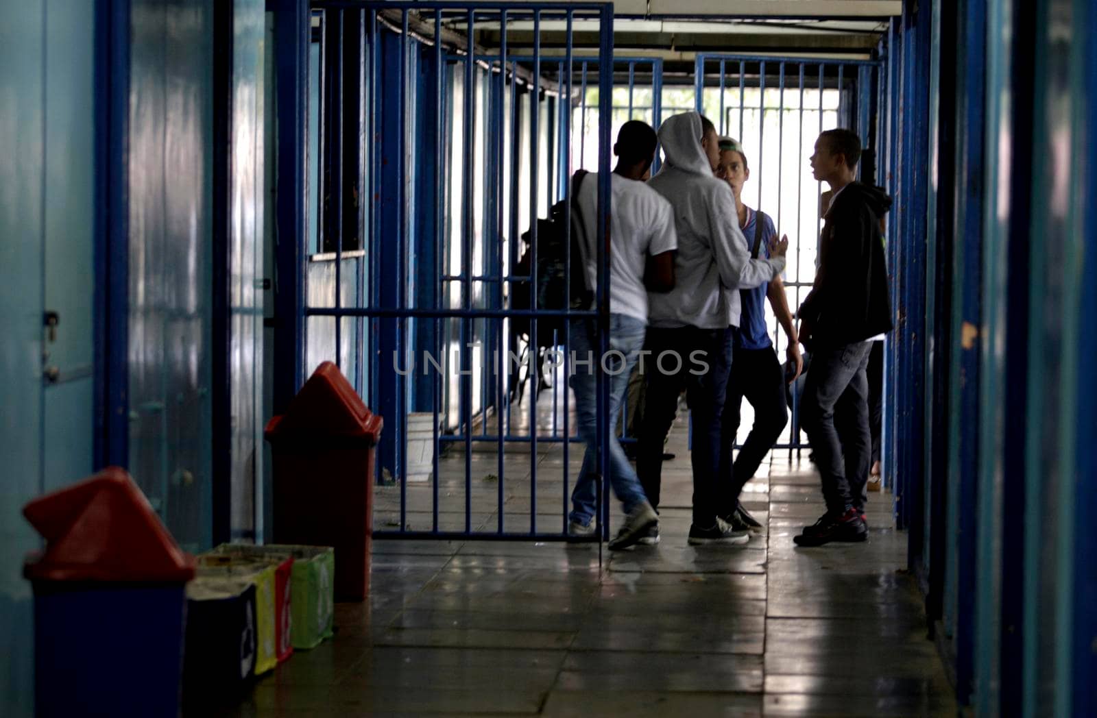salvador, bahia / brazil - october 18, 2015: Public school students are seen at Romulo Almeida School, in the Imbui neighborhood of Salvador city.