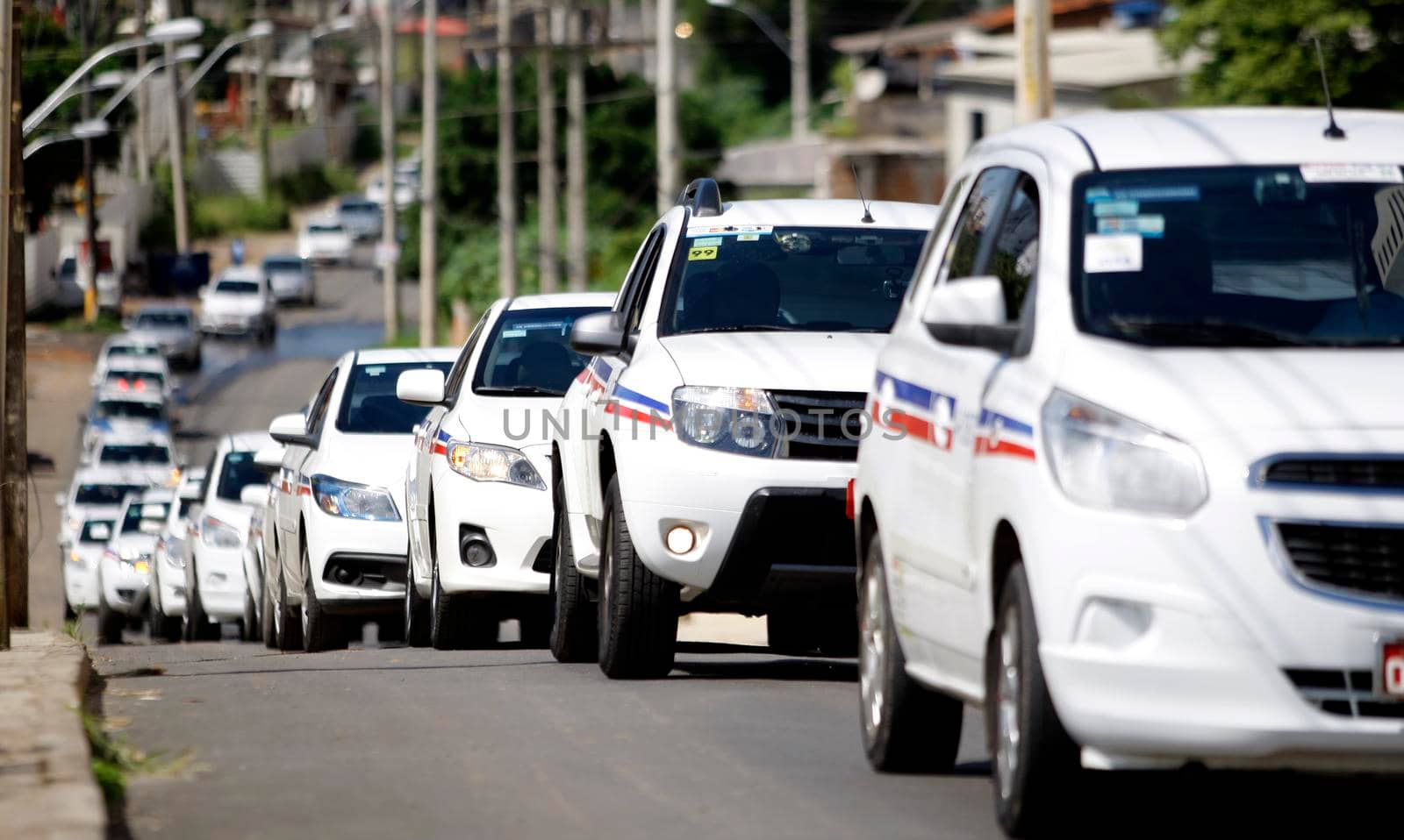 salvador, bahia / brazil - july 6, 2015: Taxi queue near the bus station of Salvador city.