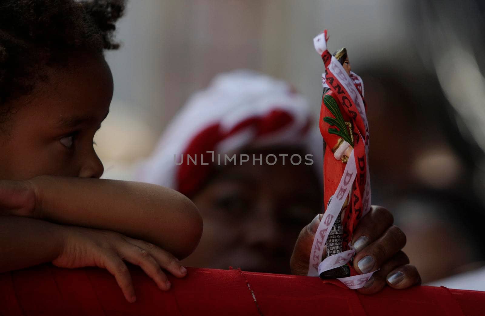 salvador, bahia / brazil - february 4, 2015: Catholics and Candomble supporters revere Santa Barbara - Iansa in syncretism - The party takes place at Largo do Pelourinho in Salvador.
