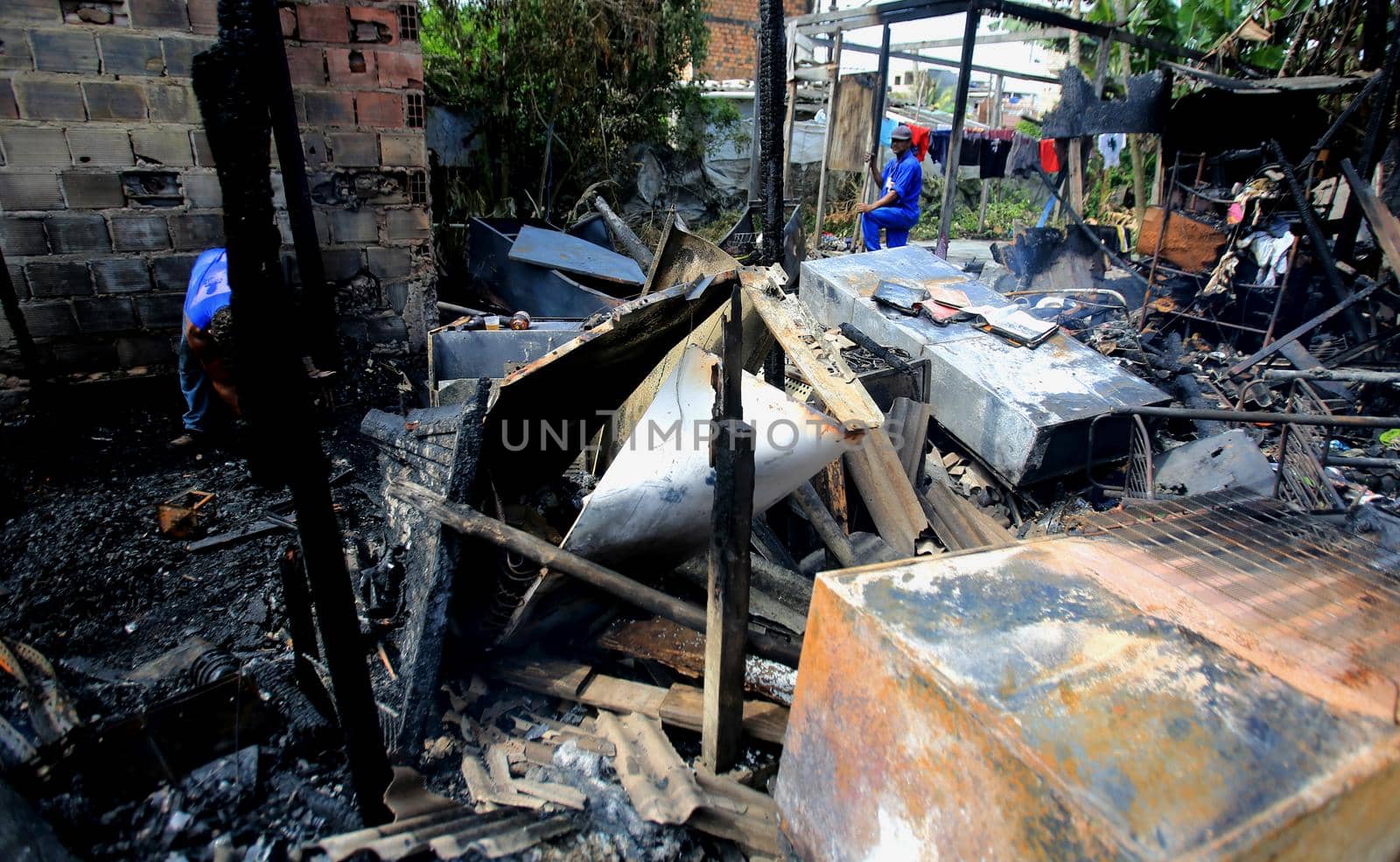 salvador, bahia / brazil - october 22, 2015: View of houses burned down by drug traffickers in the town known as Cidade de Plástico in the Periperi neighborhood of Salvador.