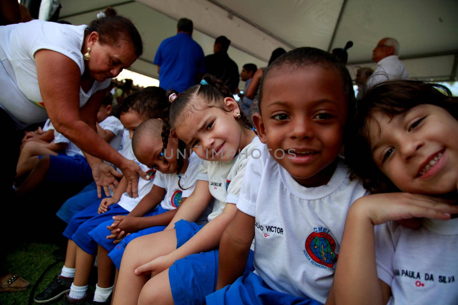 salvador, bahia, brazil - september10, 2015: Children from a public day care center are seen in a classroom in the city of Salvador.