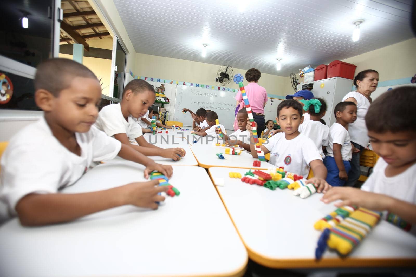 salvador, bahia / brazil - september 10, 2015: Students are seen at the Municipal School Professora Nossa Senhora das Graças, in the Bonfim neighborhood in the city of Salvador.