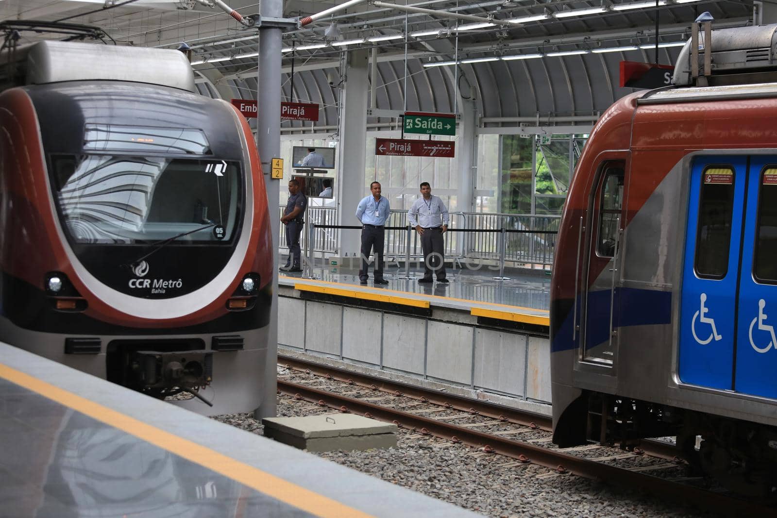 salvador, bahia, brazil - november 3, 2011: Salvador city subway train at Bonoco Station