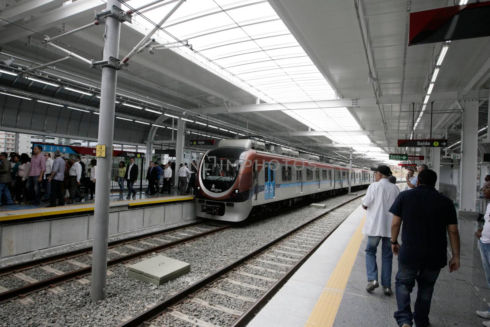 salvador, bahia, brazil - november 3, 2011: Salvador city subway train at Bonoco Station