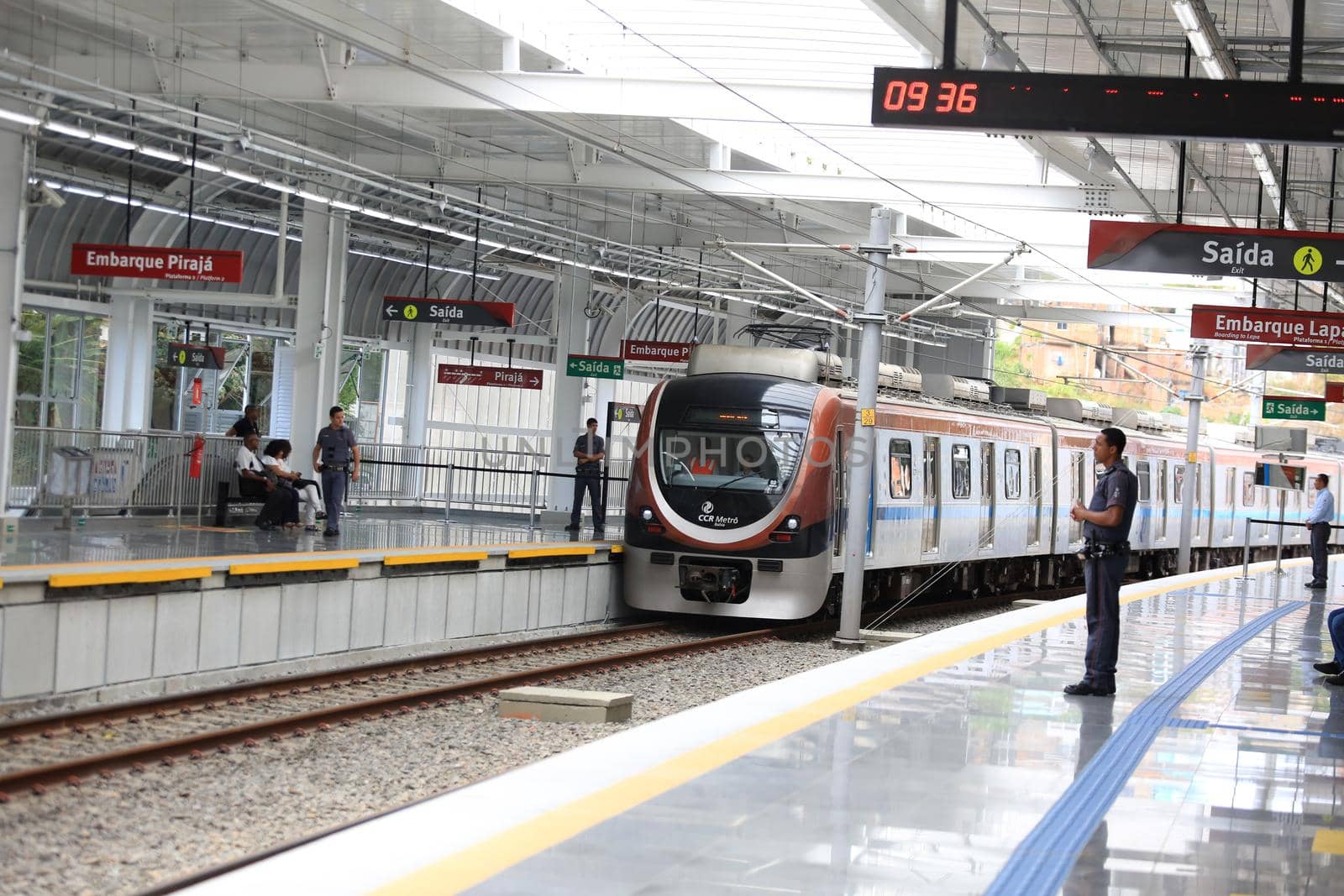 salvador, bahia, brazil - november 3, 2011: Salvador city subway train at Bonoco Station