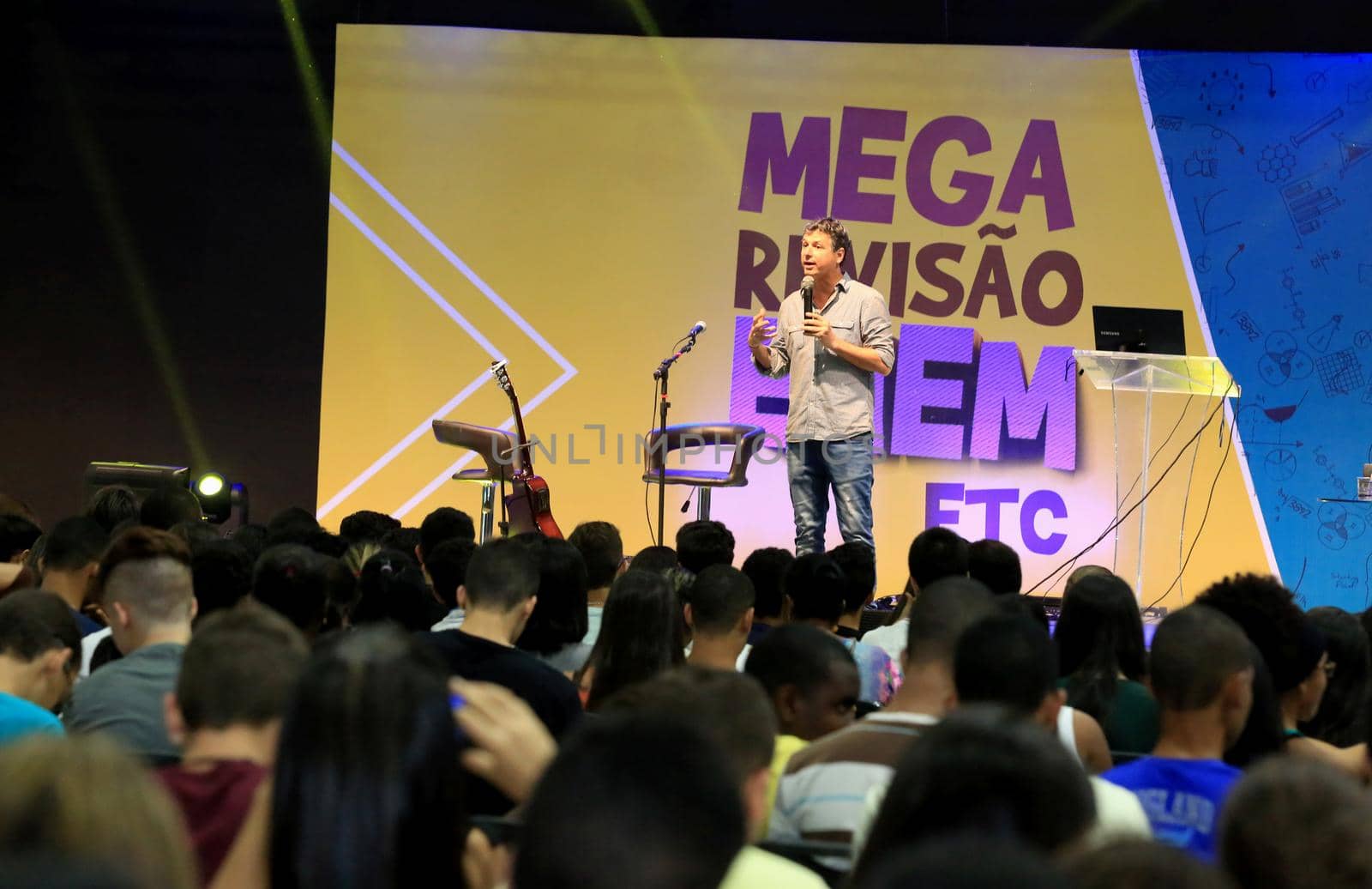 salvador, bahia / brazil - august 23, 2014: students are seen during preparatory class for the national high school exam - enem - in the city of Salvador.