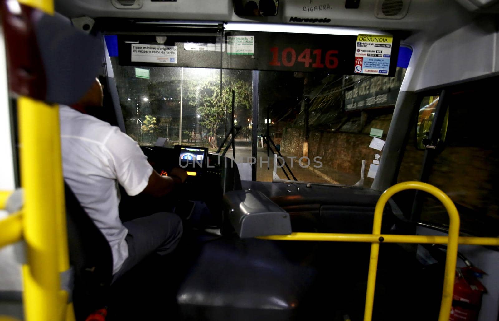 salvador, bahia / brazil - setembo 2, 2015: Public transport bus driver is seen at Lapa Station in Salvador.


