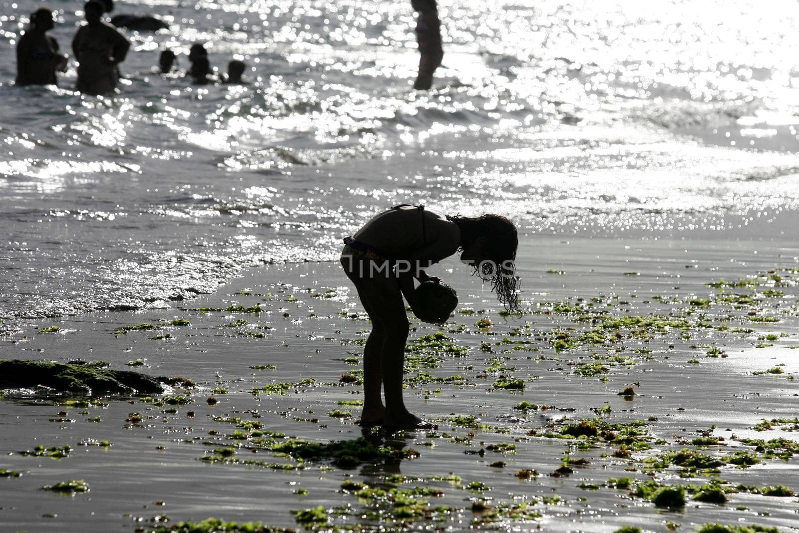 salvador, bahia / brazil - december 5, 2015: child is seen on Porto da Barra beach in the city of Salvador.

