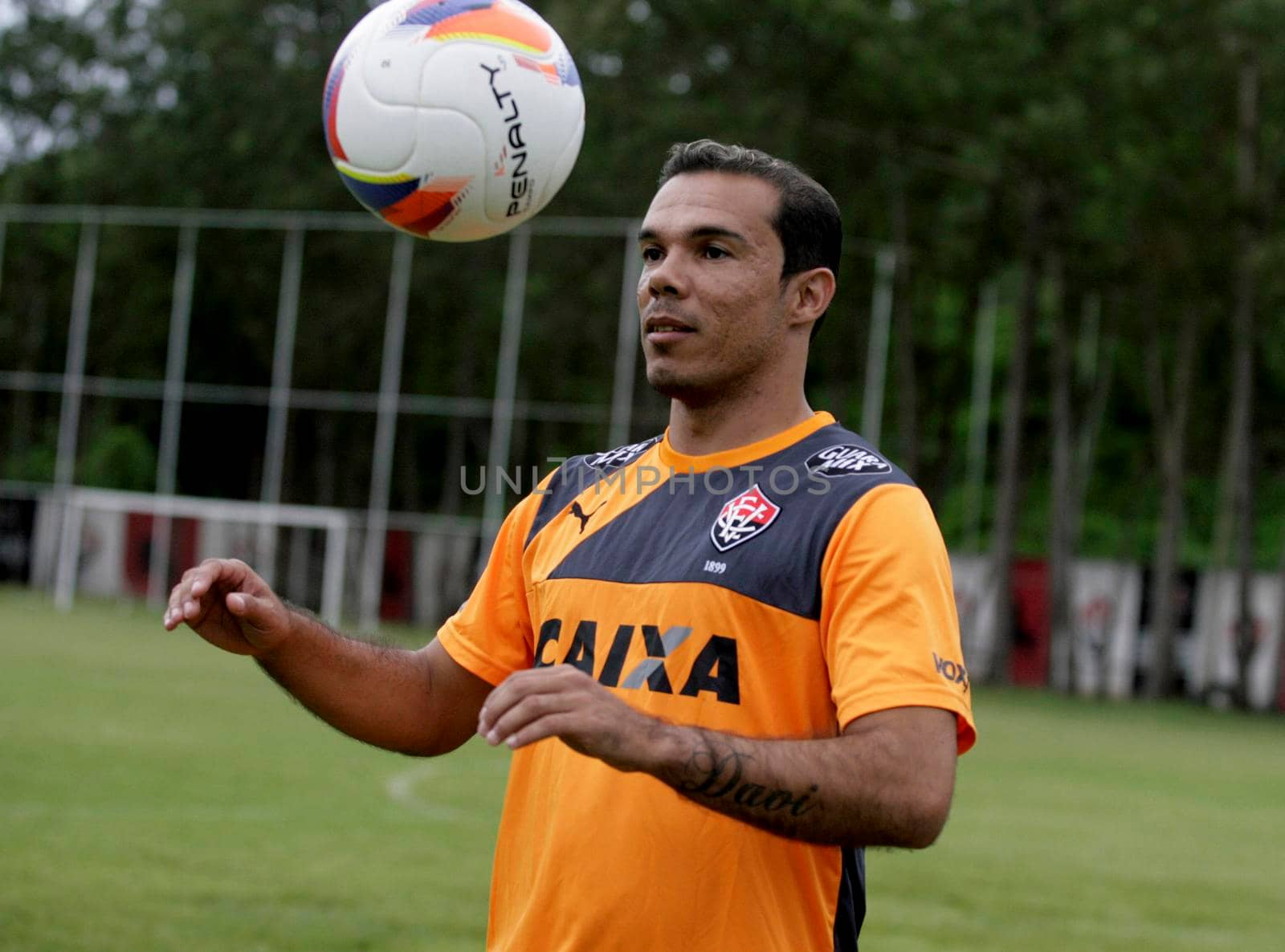 salvador, bahia / brazil - january 22, 2014: Leandro Domingues, midfielder of Esporte Clube Vitoria, seen in the city of Salvador.