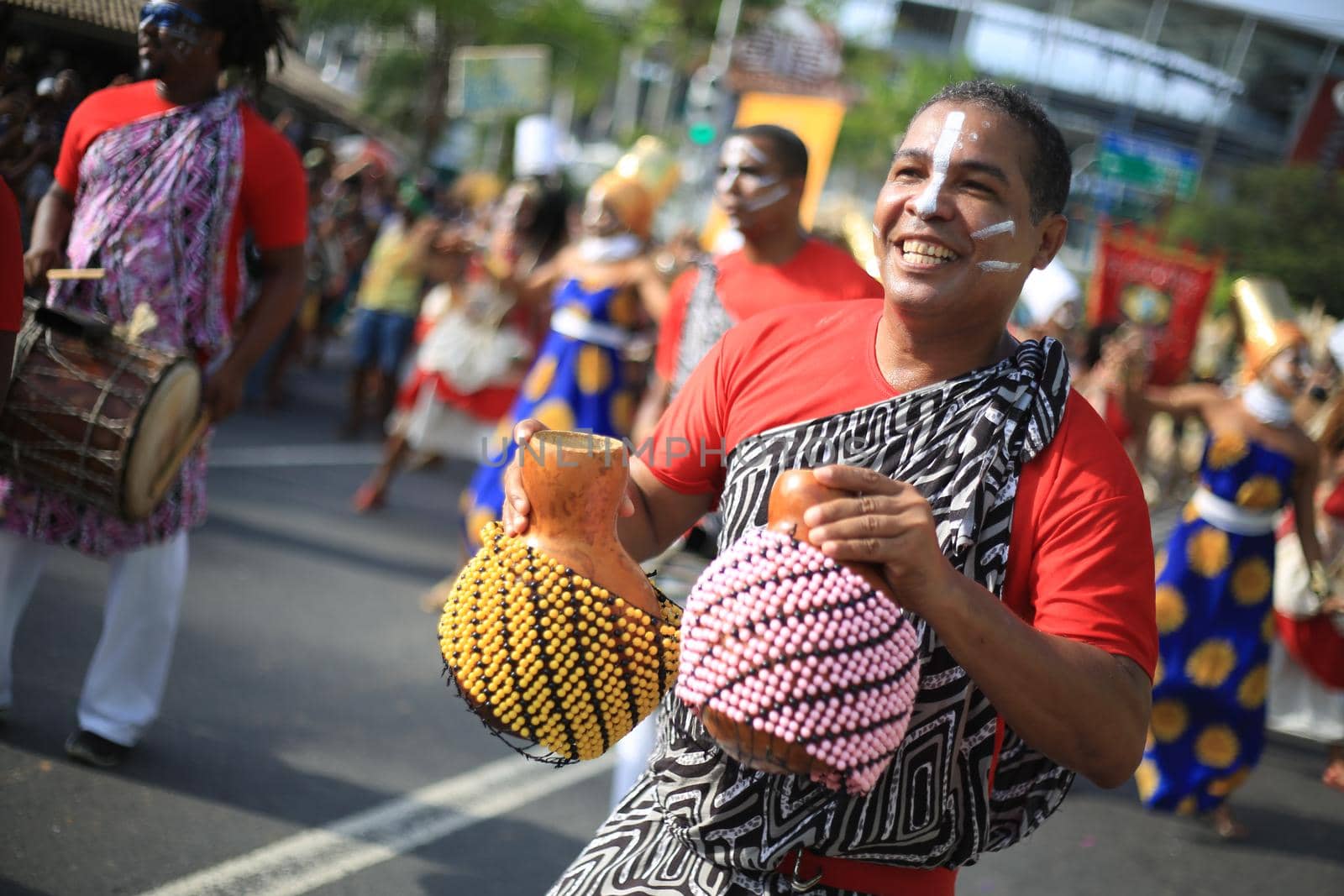 salvador, bahia / brazil - january 24, 2016: Members of the Bahia Folkloric Ballet, seen during performance at the Tororo Dike in the city of Salvador.
