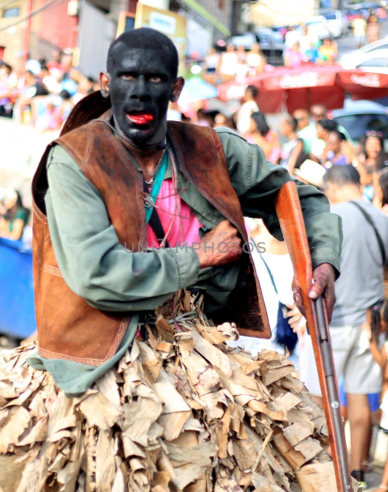 salvador, bahia / brazil - january 24, 2016: cultural group performs the play Nego Fugido. the action takes place at Dique de Itororo in the city of Salvador