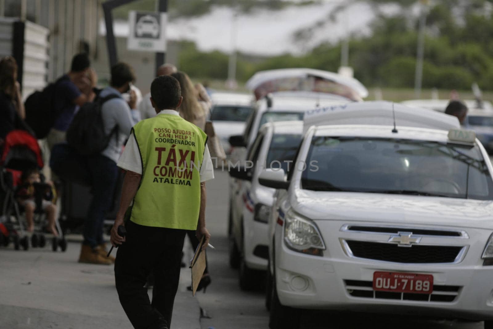salvador, bahia / brazil - february 3, 2016: Taxi queue at the Arrivals of Salvador City Airport.