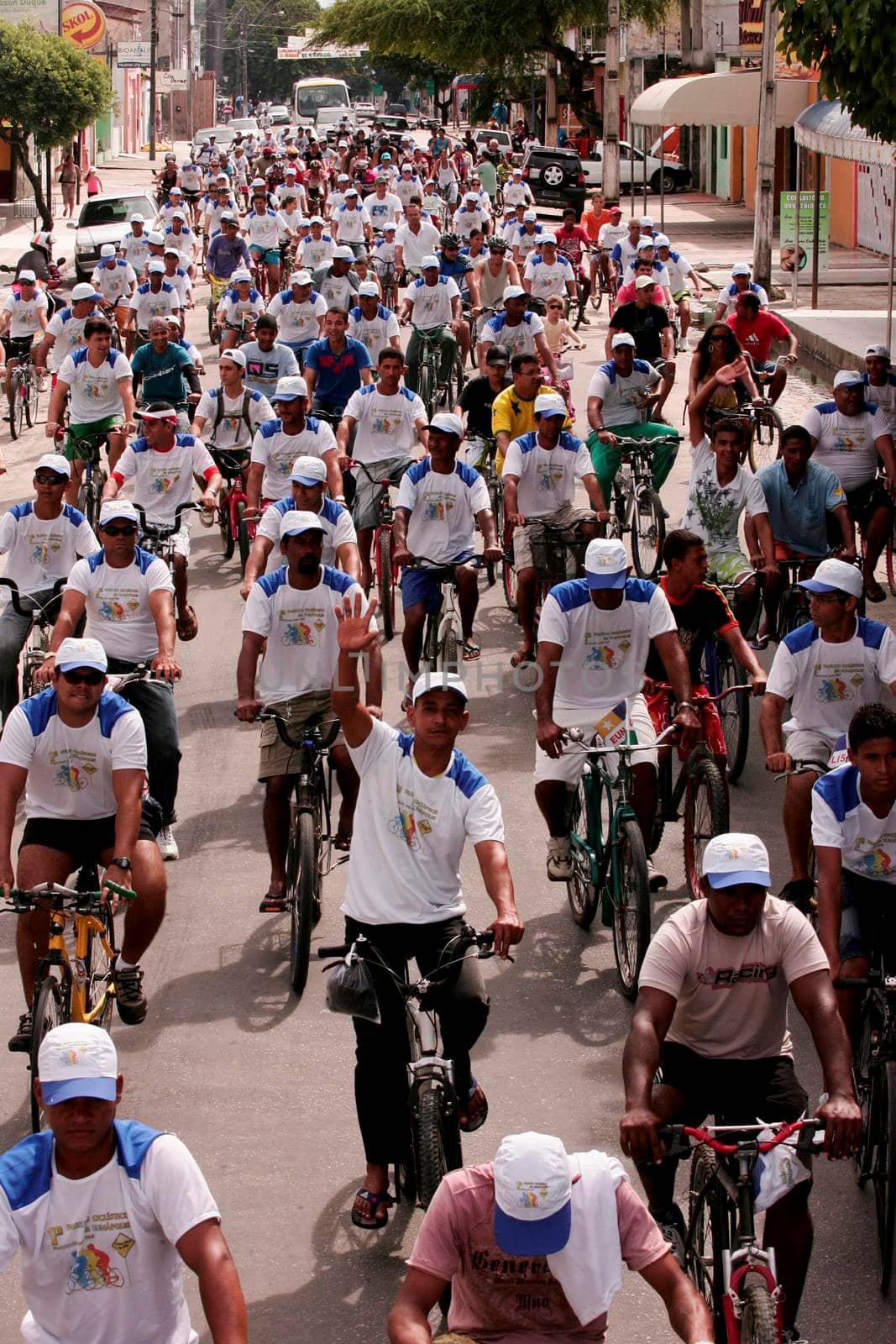 eunapolis, Bahia / Brazil - December 5, 2010: people are seen during cycling tour in the city of Eunapolis.
