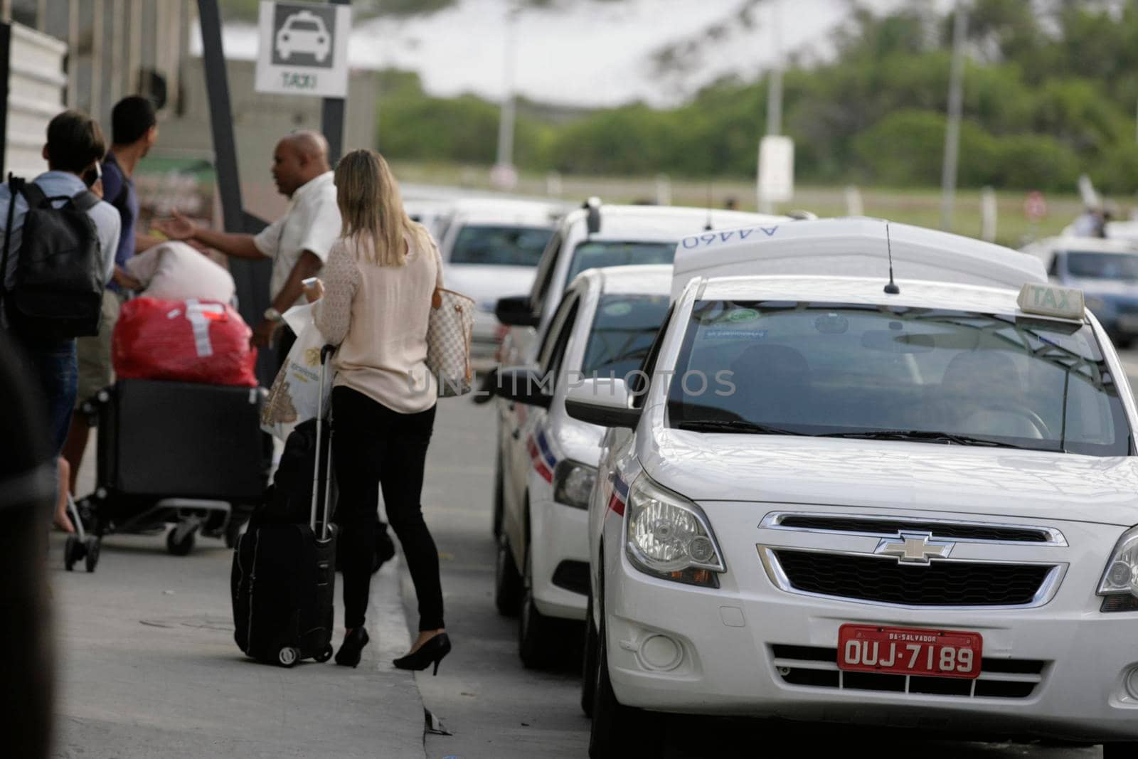 salvador, bahia / brazil - february 3, 2016: Taxi queue at the Arrivals of Salvador City Airport.