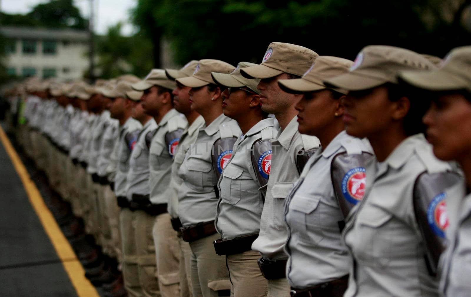 salvador, bahia / brazil - august 2, 2016: Soldiers from the Bahia Military Police are seen during a presentation at Vila Militar in the city of Salvador.