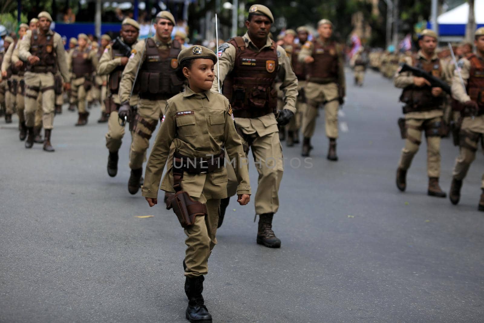 salvador, bahia / brazil - september 7, 2016: Military policemen from Bahia are seen during Civic-Military Parade on the date of Brazil's Independence.