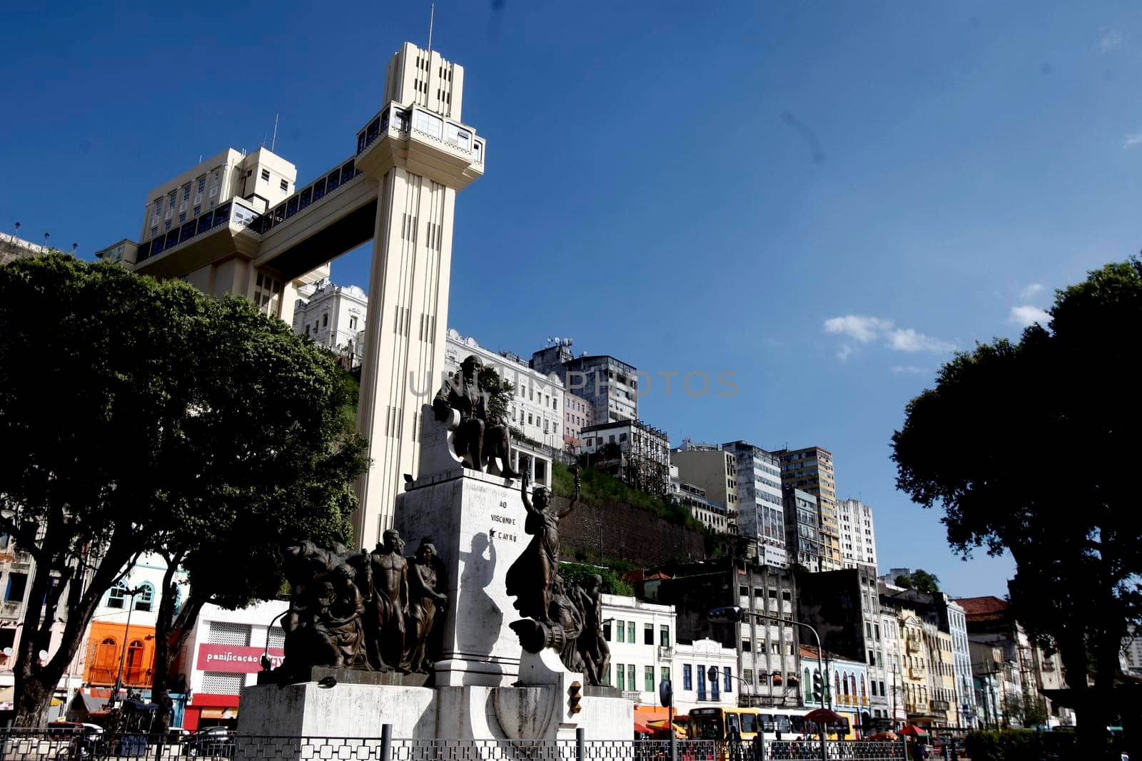 salvador, bahia / brazil - september 20, 2016: View of the Lacerda Elevator in Cairu Square in the city of Salvador.