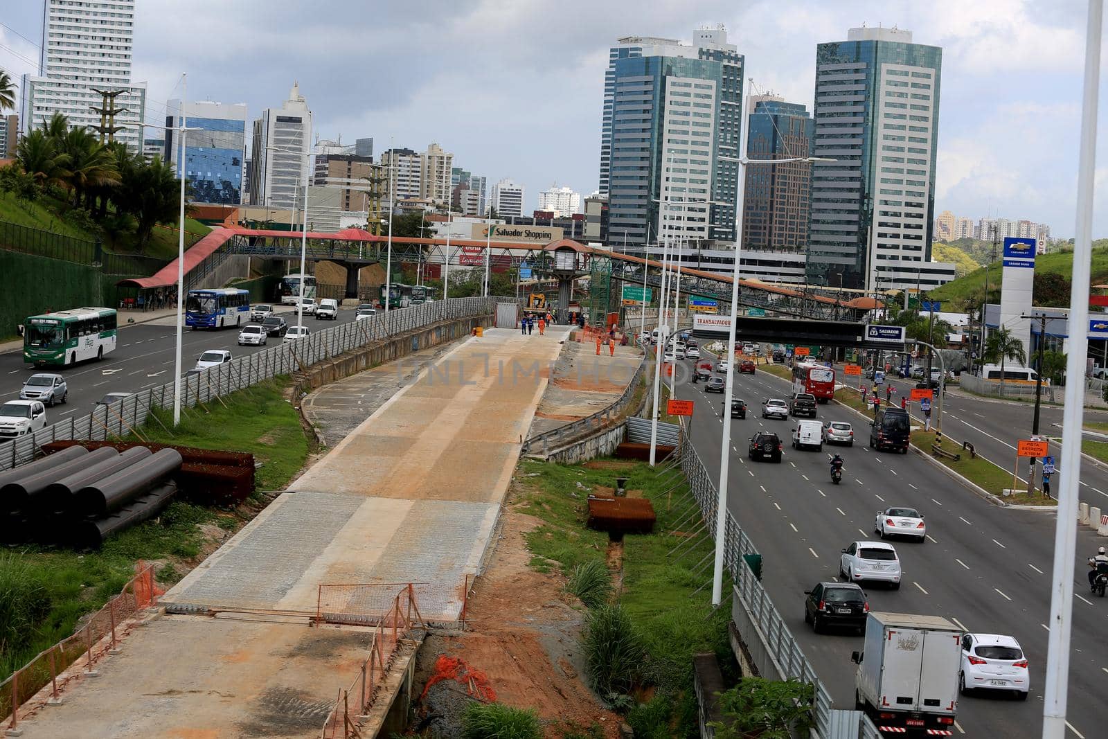 salvador, bahia / brazil - september 21, 2016: workers are seen working on the construction of Line 2 of the metro in the city of Salvador.