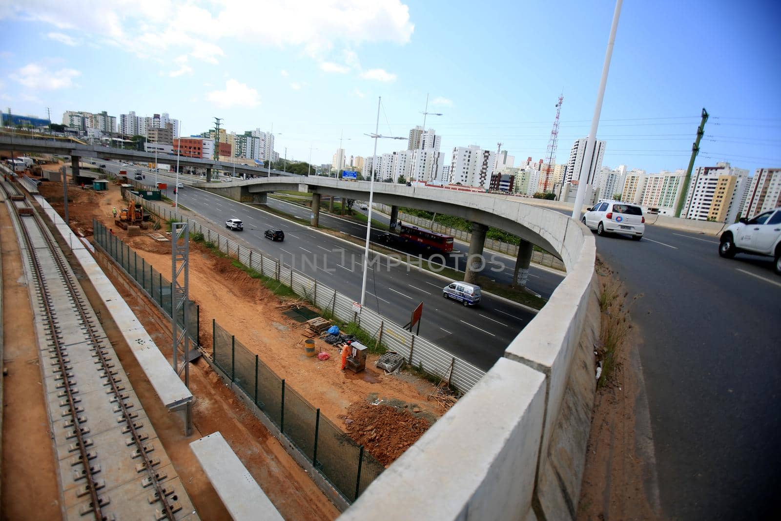 salvador, bahia, brazil - september 21, 2016: view of viaducts of the Imbuí Road Complex in the city of Salvador.