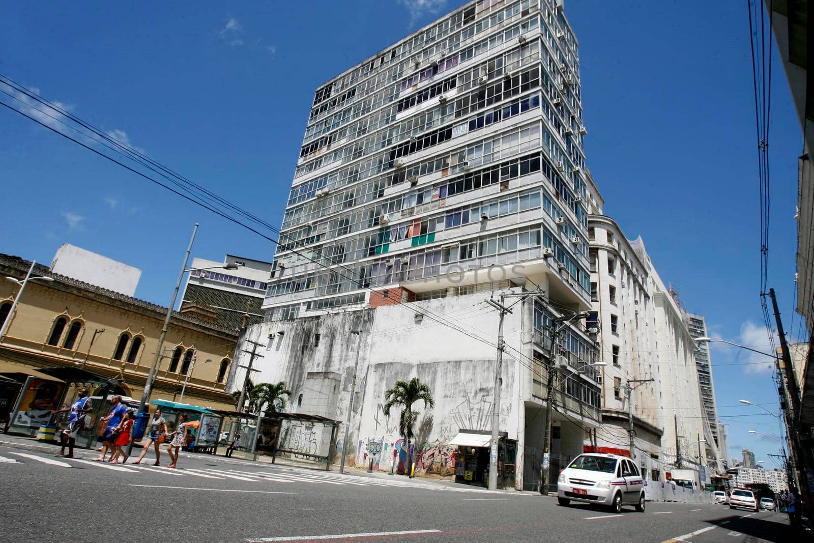 salvador, bahia, brazil - september 9, 2016: View of Chile street, Old Center of Salvador city.