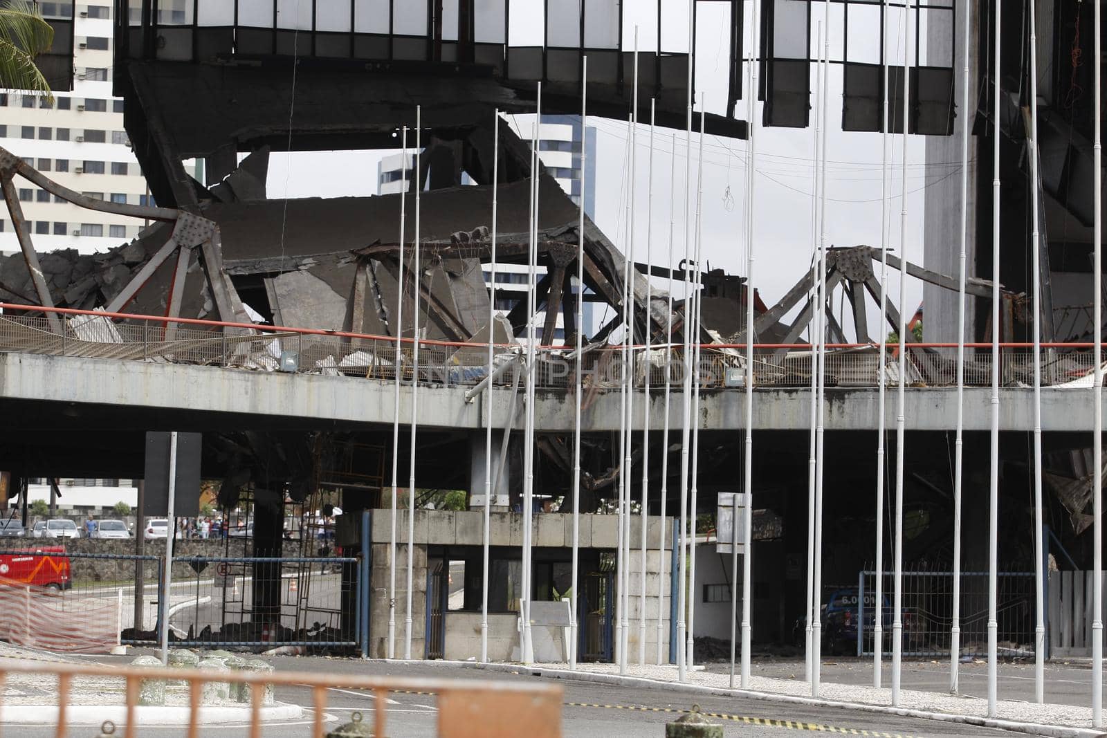salvador, bahia, brazil - september 23, 2016: view of part of a floor of the Bahia Convention Center collapsed. The building that is in the Stiep neighborhood in Salvador.